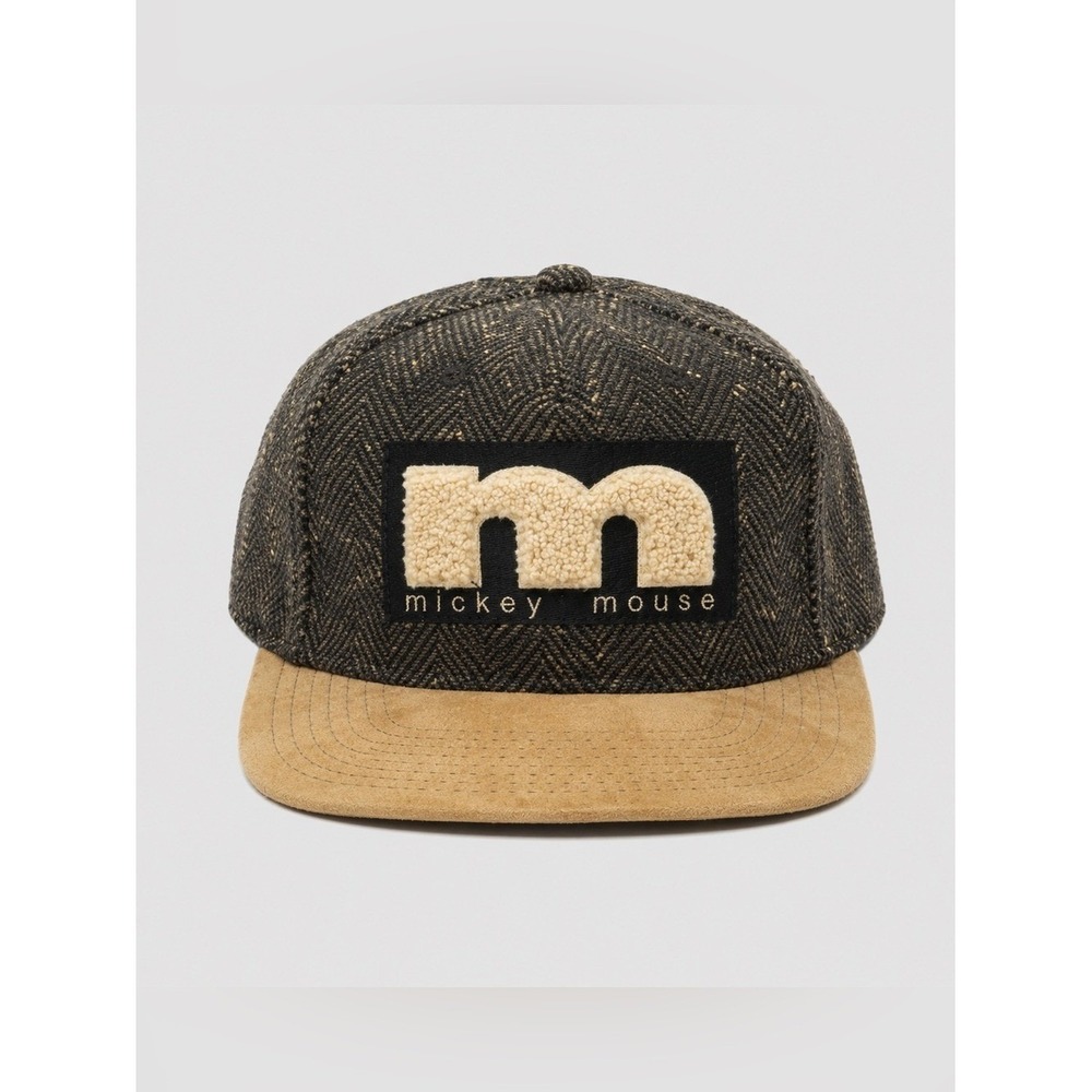 Vtg Disney Mickey Mouse Suede Wool Tweed Adjustable Hat Goofys Hat Co